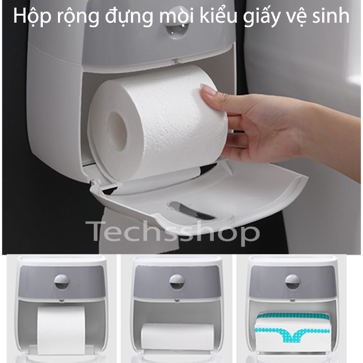 Hộp Đựng Giấy Vệ Sinh 2 Tầng Ecoco E1804 Trong Nhà Tắm - Hộp Giấy Toilet Loại Lớn