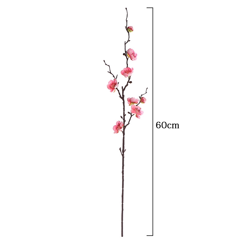 Nhánh Hoa Đào Giả Bằng Vải Lụa Dài 60cm Dùng Để Trang Trí plum blossom