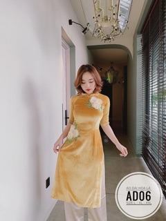 Bigsize Áo dài hoa lá AD06