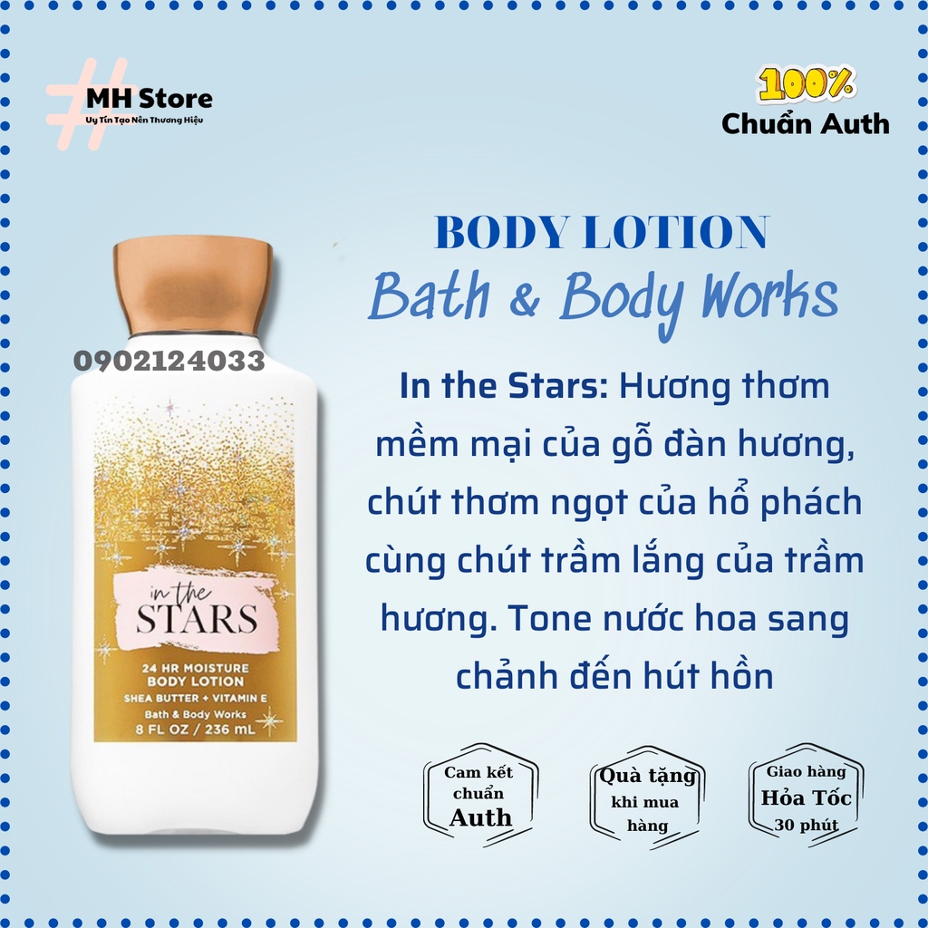 Bộ Sản Phẩm IN THE STAR Xịt Thơm Body Mist, Lotion, Sữa Tắm, Nước Rửa Tay, Kem Tay Bath and Body Works