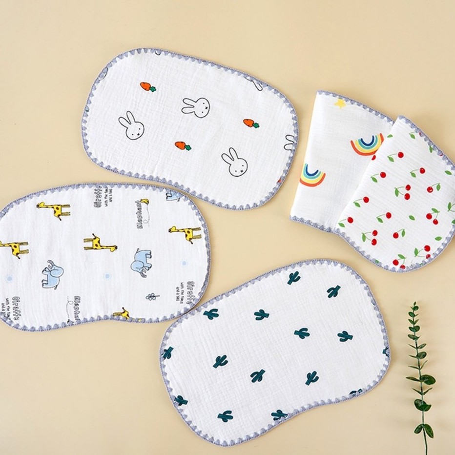 Tấm lót gối đầu xô sợi tre 10 lớp Organic cao cấp thấm hút mồ hôi cho bé sơ sinh KT 20*40cm
