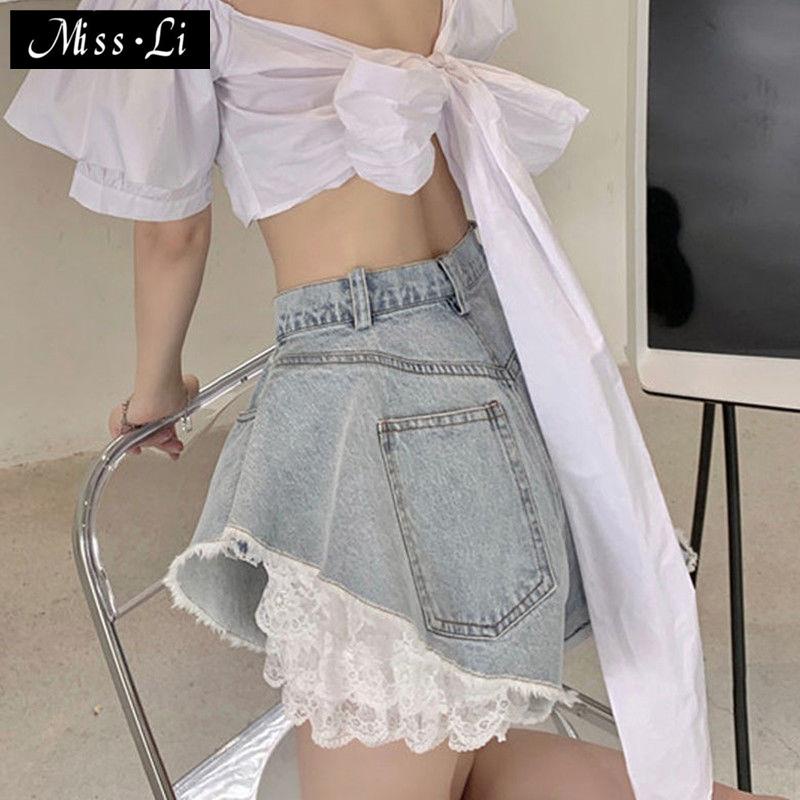 Hàng Có Sẵn Bán Chạy~Quần Short Denim Dáng Chữ a Ống Rộng Phong Cách Mùa Hè Thời Trang Hàng Bán Chạy 2022