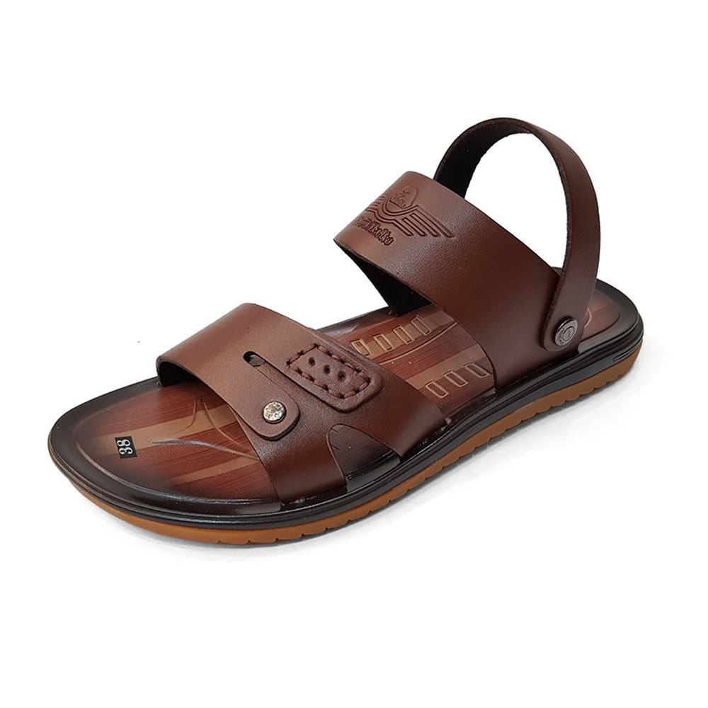 Dép Quai Hậu Nam Giày Sandal Nam Da Bò Thật Ensado DE7716