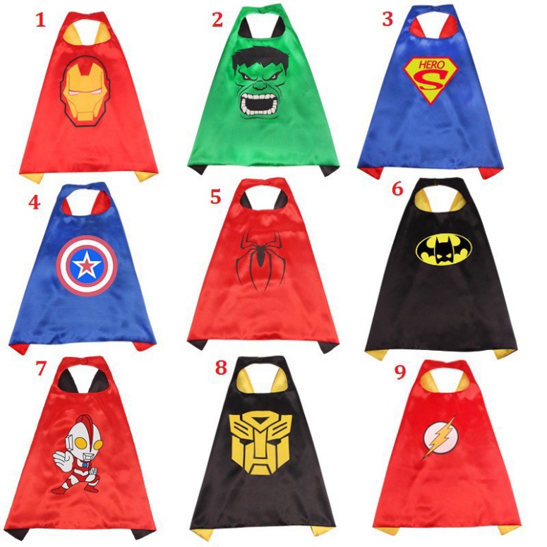 - Bộ Áo Choàng Siêu Nhân,Áo Choàng Siêu Anh Hùng Avengers Người nhện,Captain America,Người sắt,Batman
