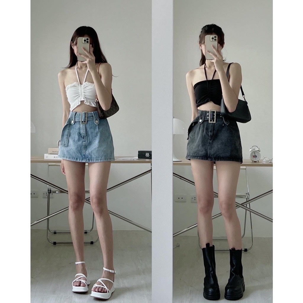 Chân váy jean kèm đai siêu xinh Thời Trang Giá Xưởng Official