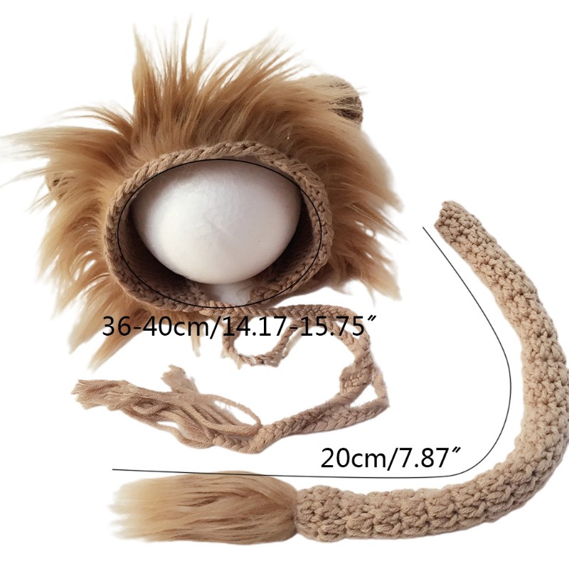 Set 2 phụ kiện chụp hình gồm mũ + đuôi sư tử thích hợp cho bé