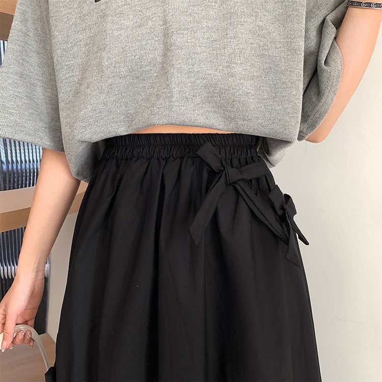 Chân Váy Chữ A Lưng Cao Phối Nơ Phong Cách Nhật Bản 2022