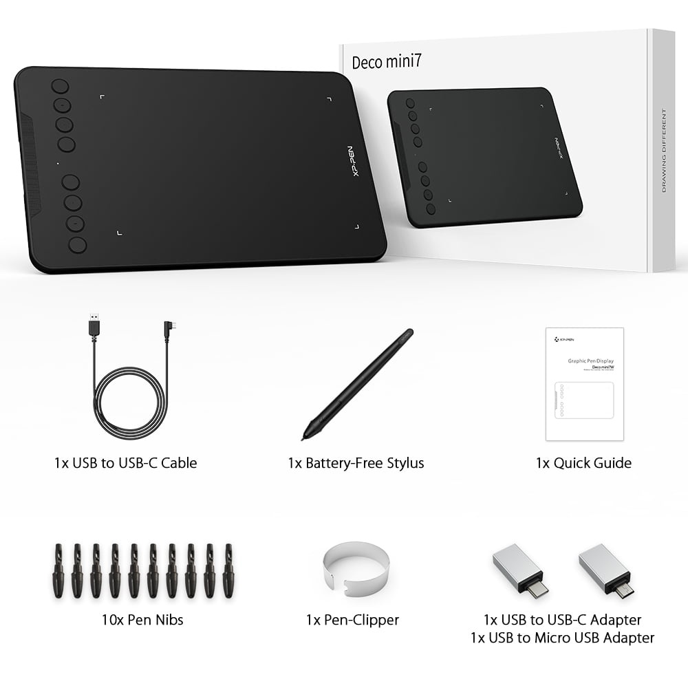 Bảng Vẽ Điện Tử XP-PEN Deco Mini7 Android Hỗ Trợ Cảm Ứng Nghiêng