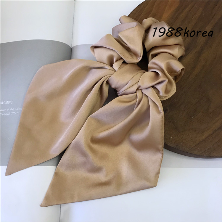 Dây Buộc Tóc Đính Nơ Lụa Phong Cách Retro Xinh Xắn Cho Nữ