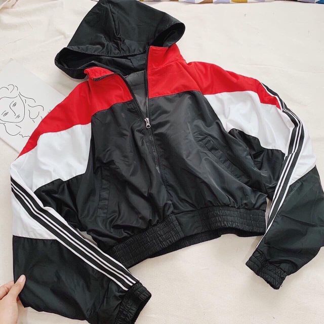 Áo Khoác Dù Nữ Form Lững Phối Màu