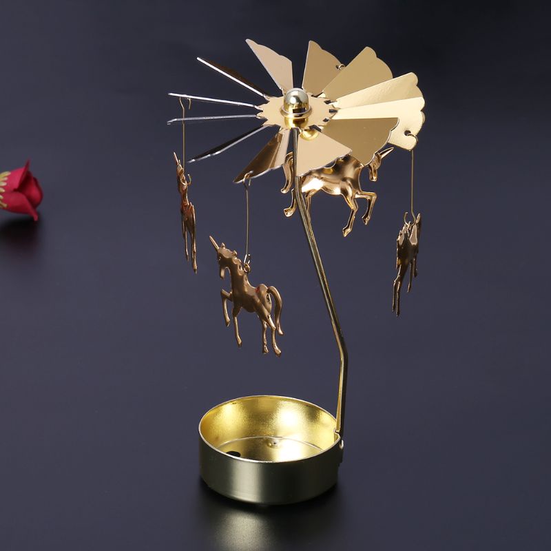 Giá Đỡ Nến Hình Vòng Xoay Bằng Kim Loại Trang Trí Nhà Cửa Dịp Giáng Sinh