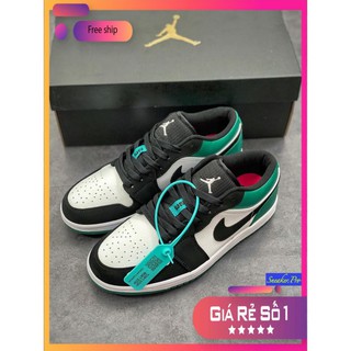 (FULL BOX + QUÀ TẶNG) Giày thể thao AIR Jordan 1 Low White Black Mystic Green cổ thấp cho nam và nữ