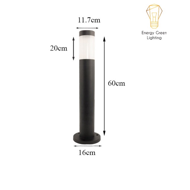 Đèn Cột Trang Trí Sân Vườn Energy Green Lighting DSV-1160 Chống Nước - Chiều Cao 60cm - Cắm Điện 220V - Kèm Bóng G45