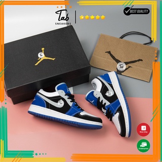 Giày Sneaker cổ thấp JD 1 Blu Black White Bản Da Lộn, Giày thể thao hàng chuẩn full PK