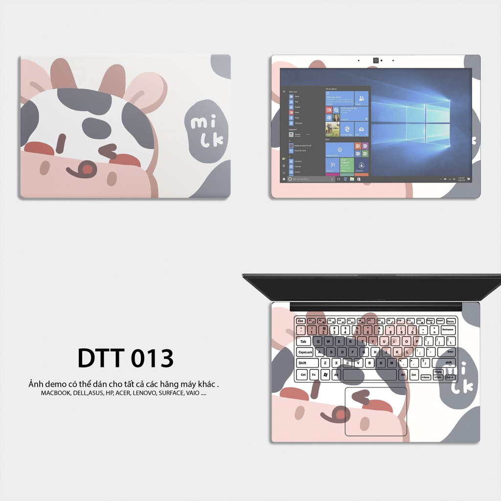 Bộ skin dán laptop mẫu Mẫu Milk / Có mẫu decal dán cho tất cả các hãng máy tính