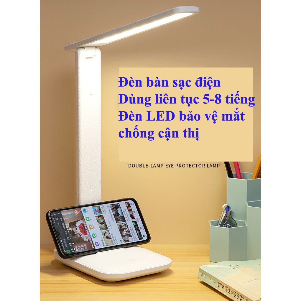 Đèn Học Để Bàn, đèn học tích điện chống cận 3 chế độ sáng