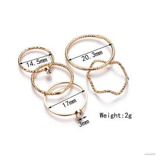 Bộ 5 nhẫn đốt tay pha lê