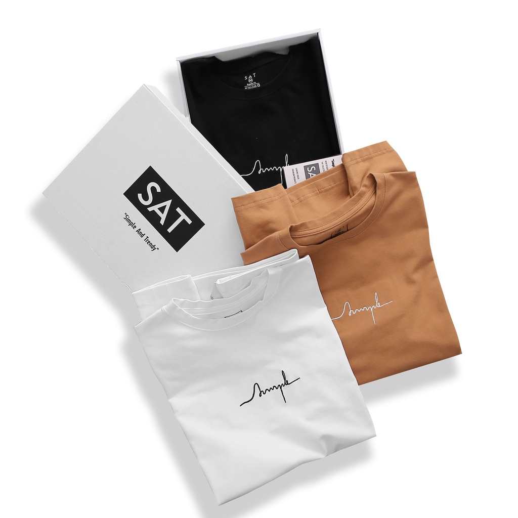 Áo thun trơn, T'shirt Basic Simple cổ tròn SAT SP-02 unisex, vải cotton mềm mịn, dày dặn, trẻ trung chuẩn form