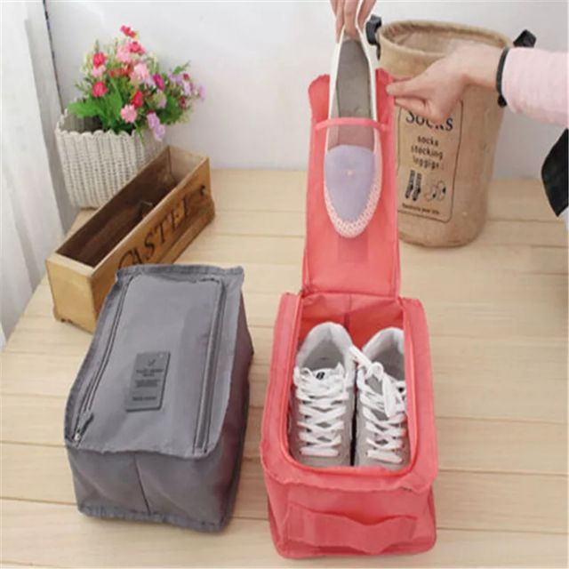 Túi Đựng Giày Dép Chống Thấm Nước Có Dây Kéo Và Quai Xách Tiện Lợi