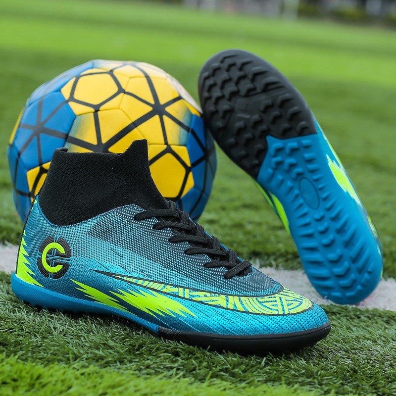 NEW SALE Cổ CAO GIÀY ĐÁ BÓNG SÂN CỎ NHÂN TẠO BOY'S AND MEN'S GOLDEN SOCCER FOOTBALL SHOES 35-47 plus