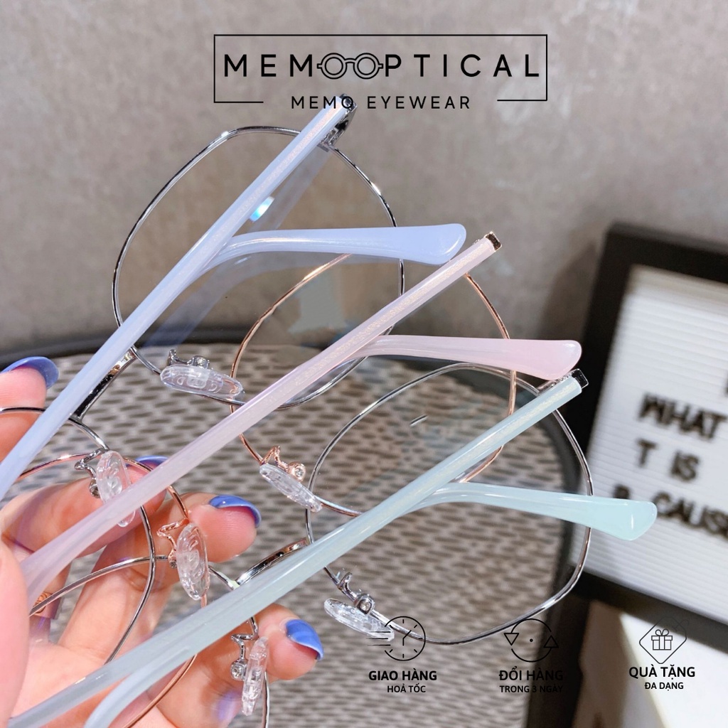 Gọng kính cận nam nữ Memo TITAN hợp kim siêu nhẹ thanh mảnh 3123