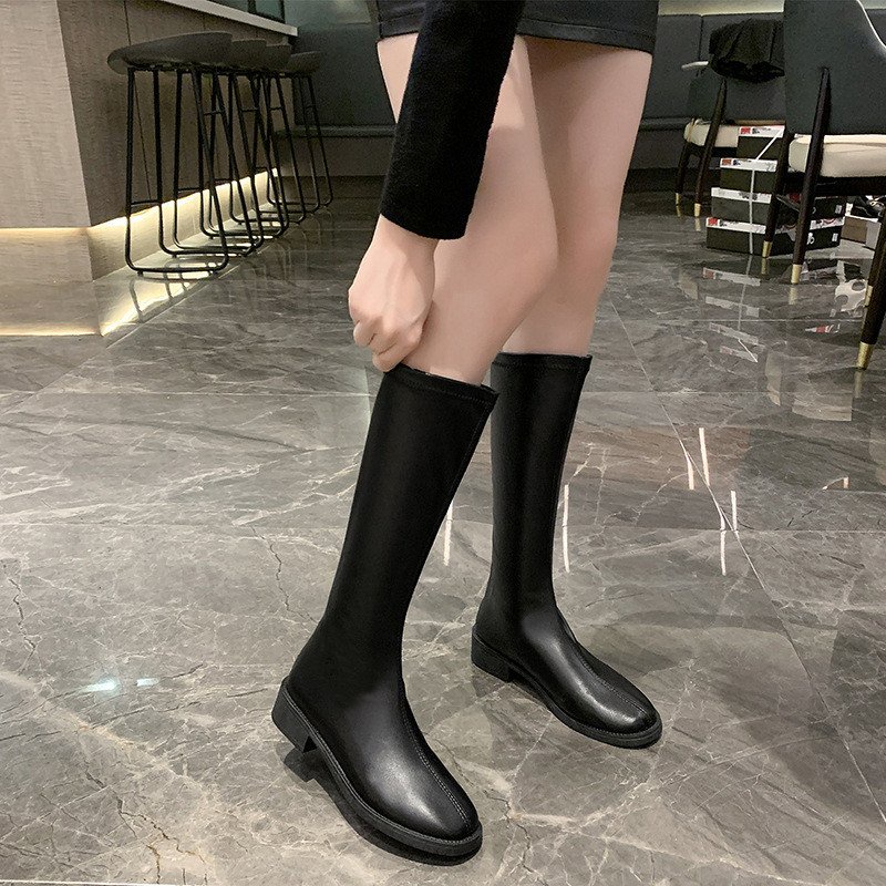 Giày bốt nữ đế cao 3cm bốt cao ngang đùi gối