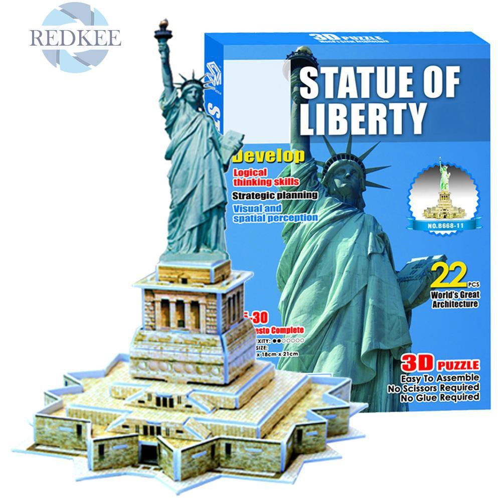 Redkee Mini 3D Statue of Liberty Model Jigsaw Children Puzzle Kids Educational Toy