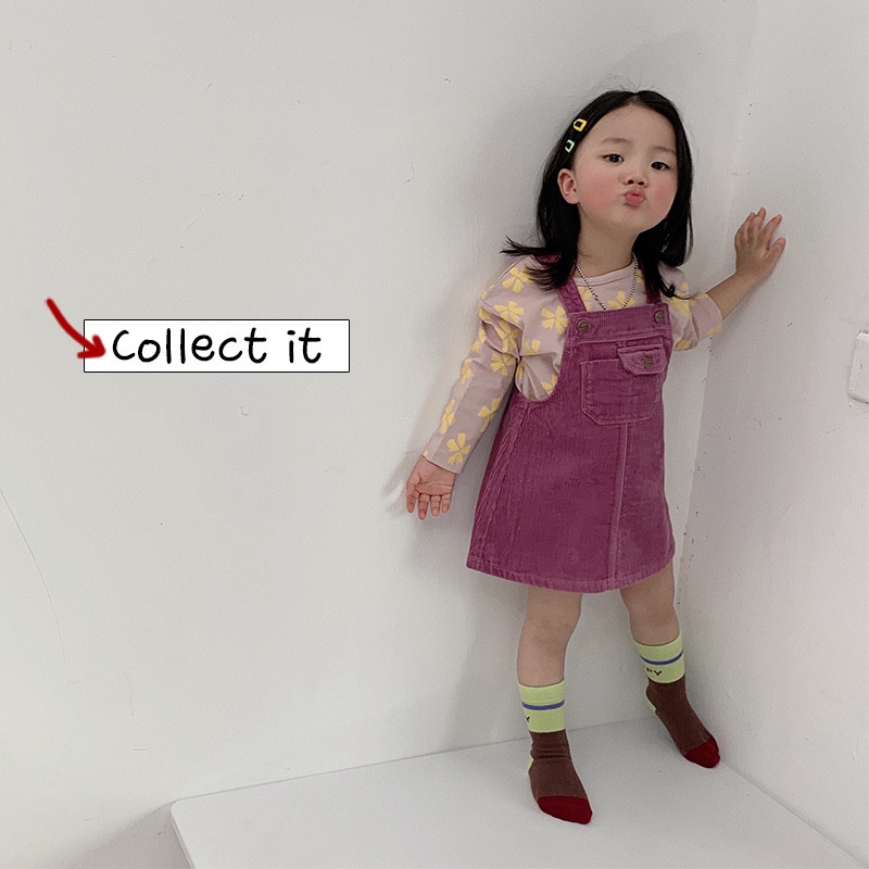 Vớ KOKOROCARE cotton cổ cao vừa cỡ S/ M/ L thêu họa tiết gấu/ hình học thời trang mùa hè đáng yêu cho bé 1-8 tuổi