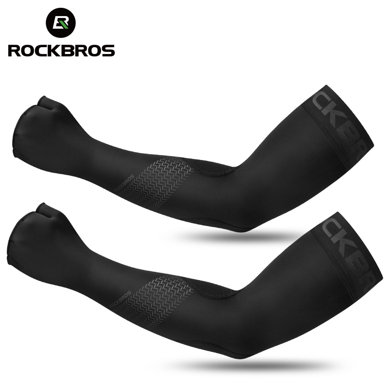 Cặp găng cánh tay ROCKBROS chống nắng chống tia UV bằng vải lụa lạnh dùng khi chơi thể thao/ bóng rổ/ chạy xe ngoài trời