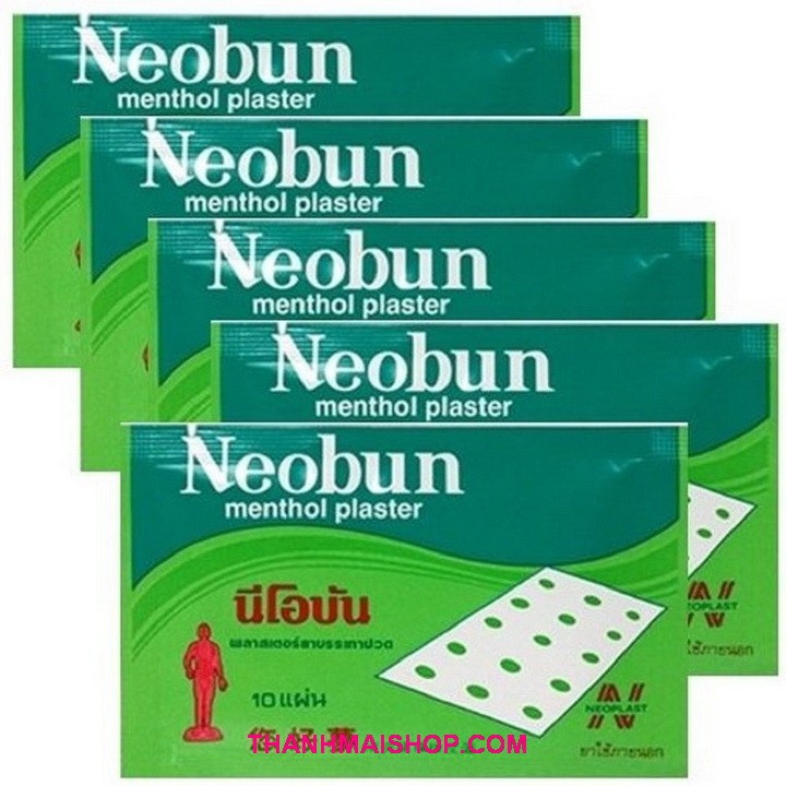 Combo 20 miếng cao dán giảm đau PK010x2 Neobun Thái Lan loại nóng