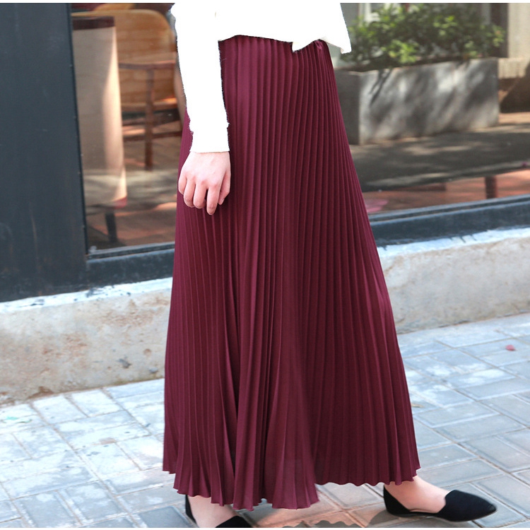 Chân Váy Maxi Lưng Cao Xếp Li 80cm / 90cm Hiện Có 15 Màu