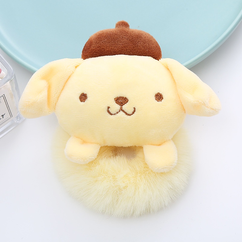 SANRIO Dây Cột Tóc Scrunchies Melody Kuromi Pompurin Hoạt Hình Dễ Thương Cho Bé Gái