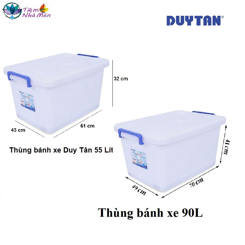 Thùng nhựa Duy Tân có bánh xe 55L (748), 90L (747)