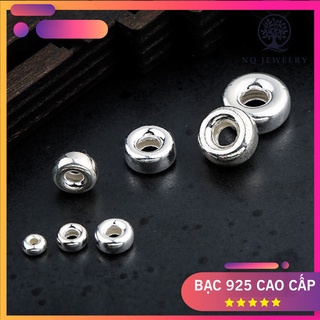Charm bi bạc hạt dẹp - hạt cườm bạc đk 3mm, 4mm