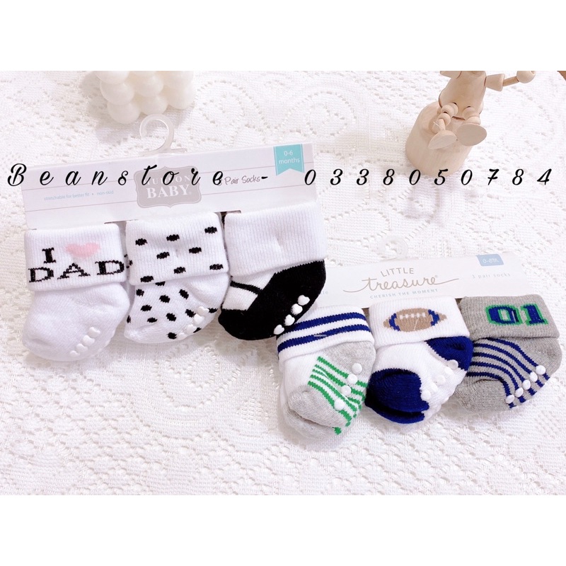 [ Hàng Mới Về ] Set 3 tất Hudson siêu cute cho bé 0-6M