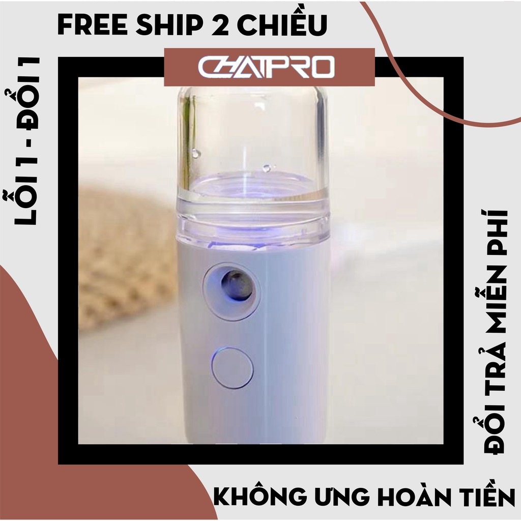 máy xông mặt xịt khoáng Nano, máy xông mặt phun sương mini 30ml sạc USB