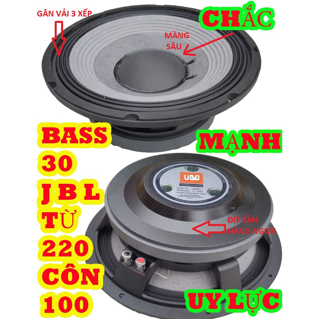 LOA BASS 30 JB L TỪ 220 COIL 100 HÀNG ĐÍT SẪN CHẤT - GIÁ 1 CẶP - CỦ LOA 3 TẤC