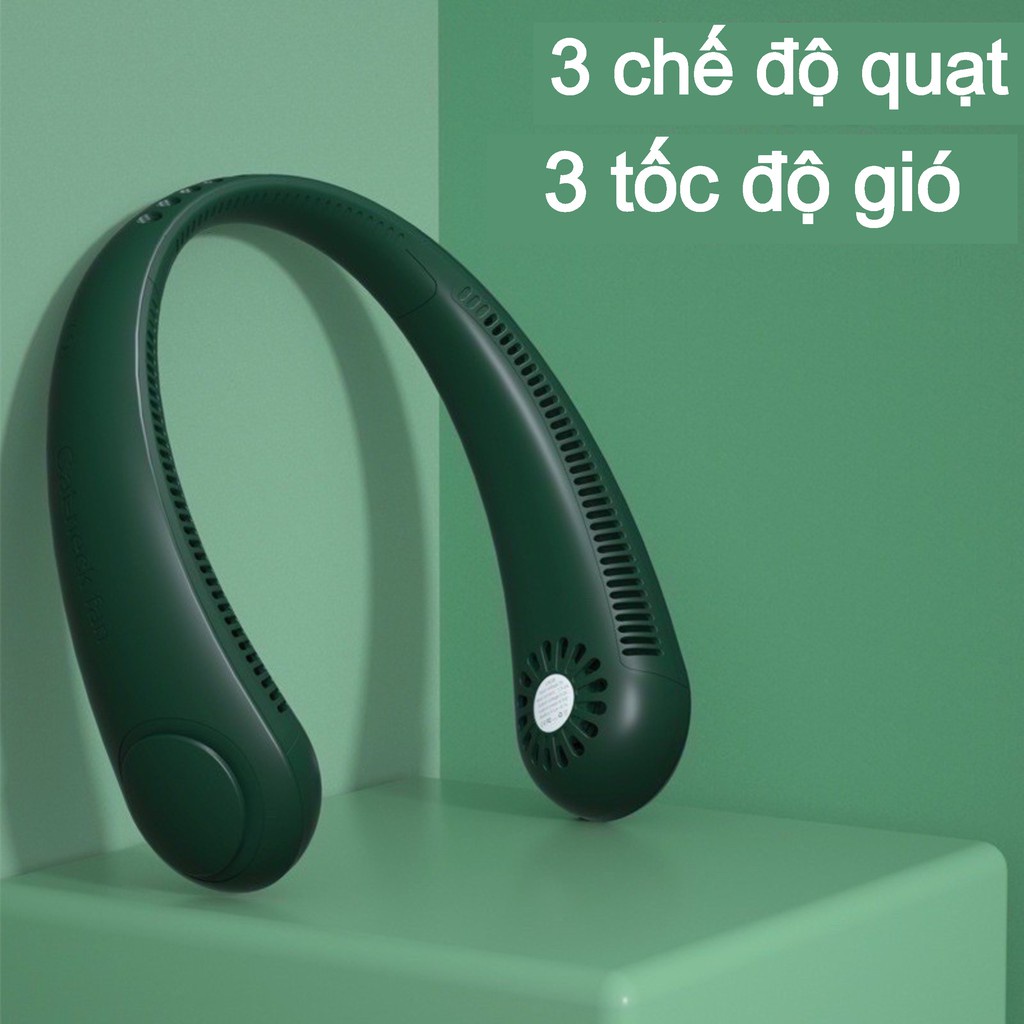 Quạt đeo cổ mini, không cánh tiện lợi cao cấp, quạt đeo cổ sạc pin usb