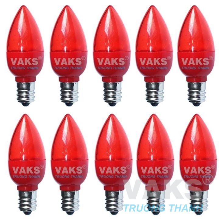 Bộ 10 bóng Led trái ớt E12 ánh sáng mạnh (1W) - đỏ