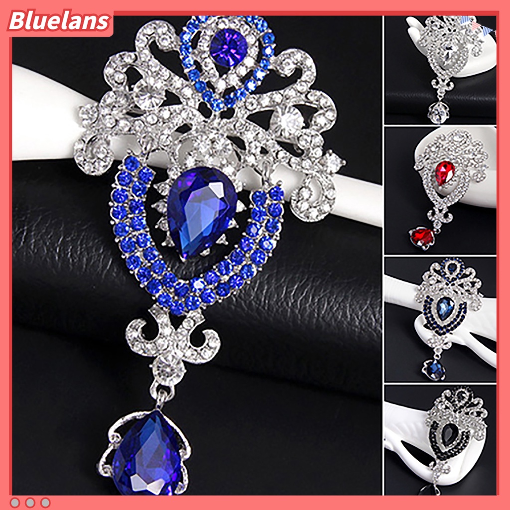 Ghim gài áo hợp kim đính đá hình giọt nước sang trọng