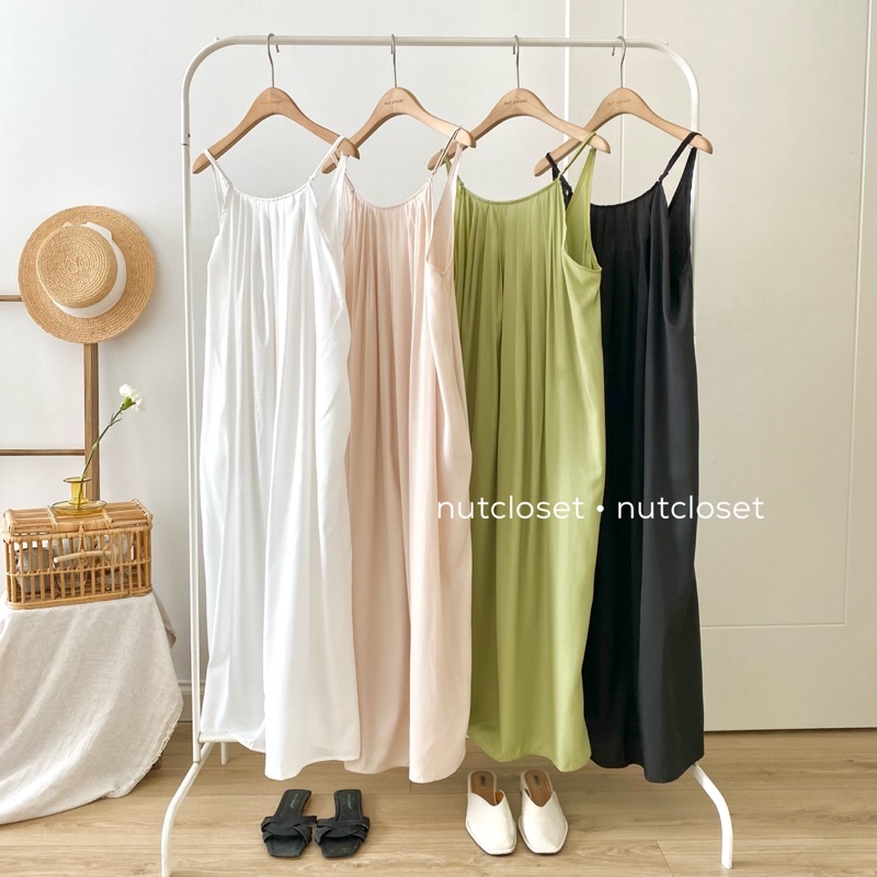 Váy maxi 2 dây dập li 6915