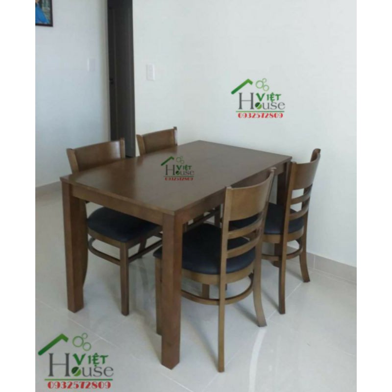 (Freeship Nt HCM, Dĩ An, Biên Hoà) Bộ bàn ăn 4 ghế 1m2 + 4 ghế