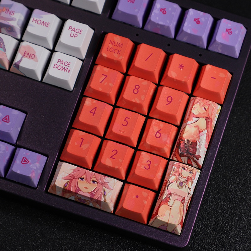 Yae Miko Keycap Cherry Profile Genshin Impact Theme Anime PBT Dye Thăng hoa Bàn phím cơ học Keycaps