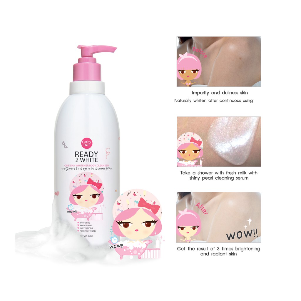 SỮA TẮM CATHY DOLL READY 2 WHITE ONE DAY WHITENER BODY CLEANSER