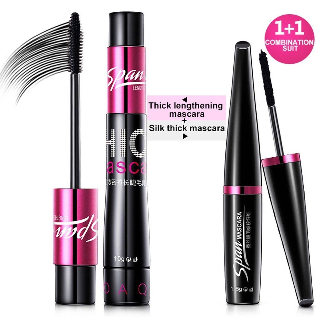 Bộ 2 Mascara BIOAQUA Màu Đen Chống Thấm Nước Làm Dài Và Dày Mi