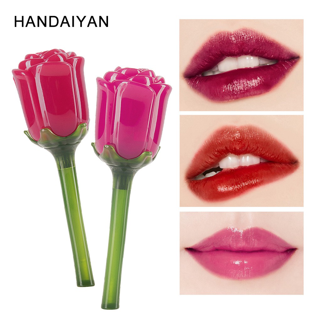 HANDAIYAN rose lip glaze is not easy to fade, non-stick cup gloss, waterproof non-marking lipstick, moisturizing