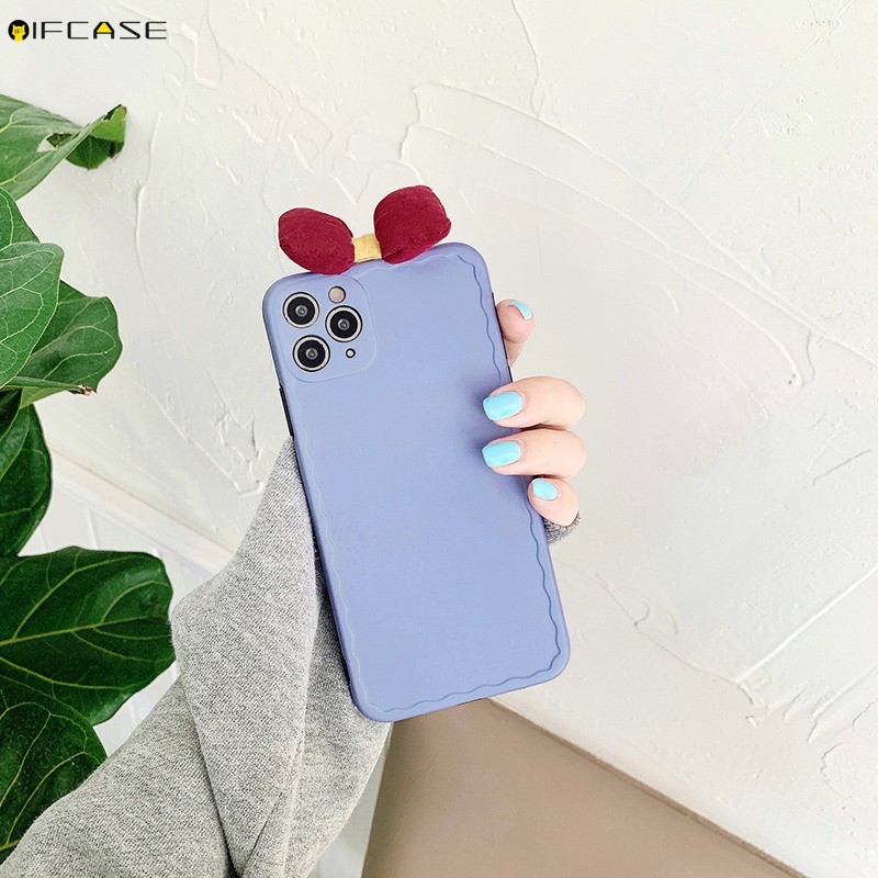 Ốp Điện Thoại Phối Nơ Thời Trang Dễ Thương Cho Iphone 13 12 Mini 12 11 Pro Max Xs Max Xr X 7 8 Plus