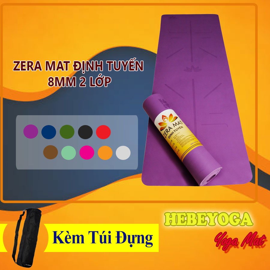 Thảm Tập Yoga Gym Zera Mat Định Tuyến 8mm 2 Lớp Cao Cấp