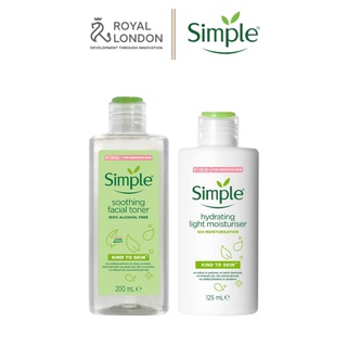 Combo SIMPLE Nước Cân Bằng Da Soothing Toner 200ml + Sữa Dưỡng Da Hydrating Light Moisturiser 125ml