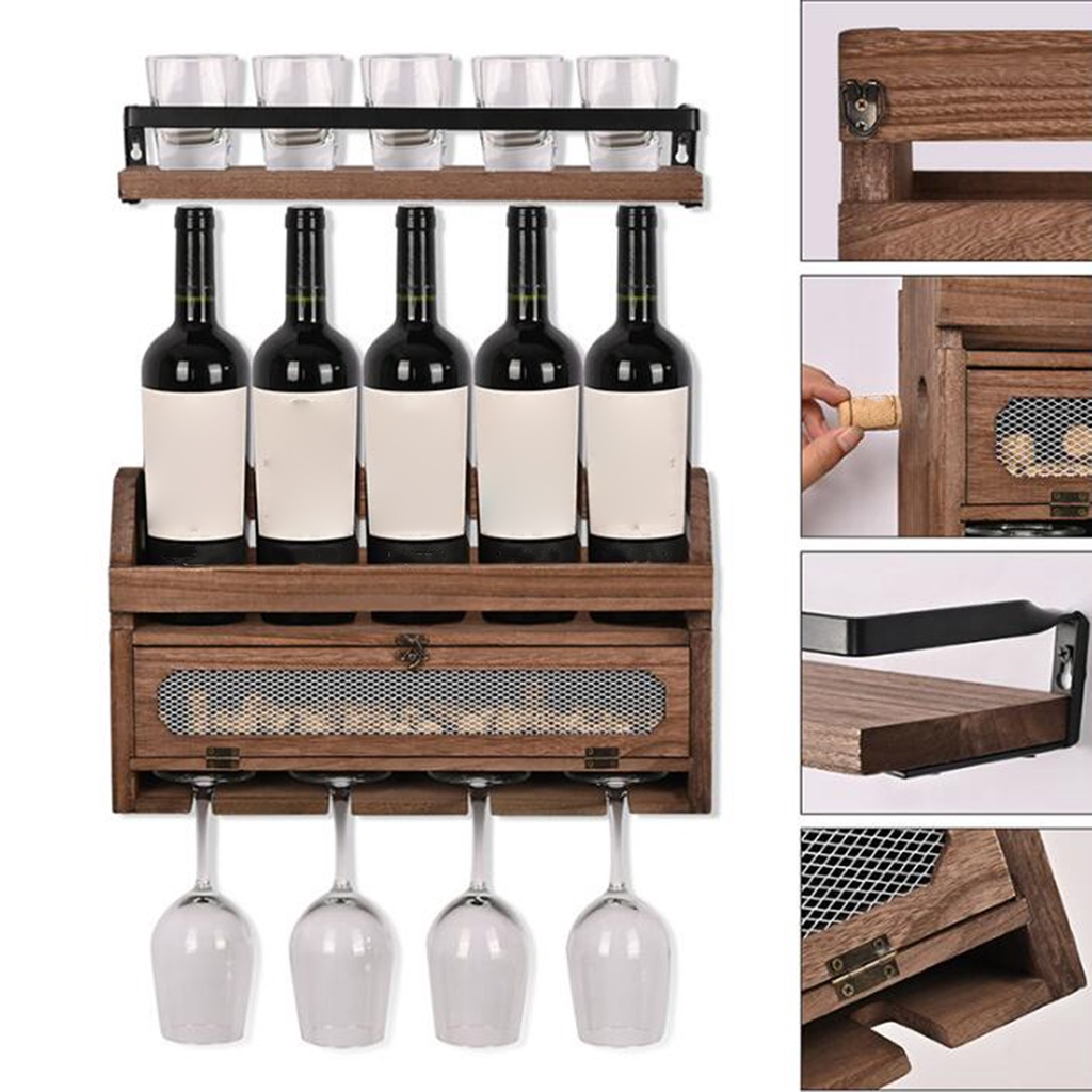 Giá Đỡ Chai Rượu Gắn Tường Almencla1